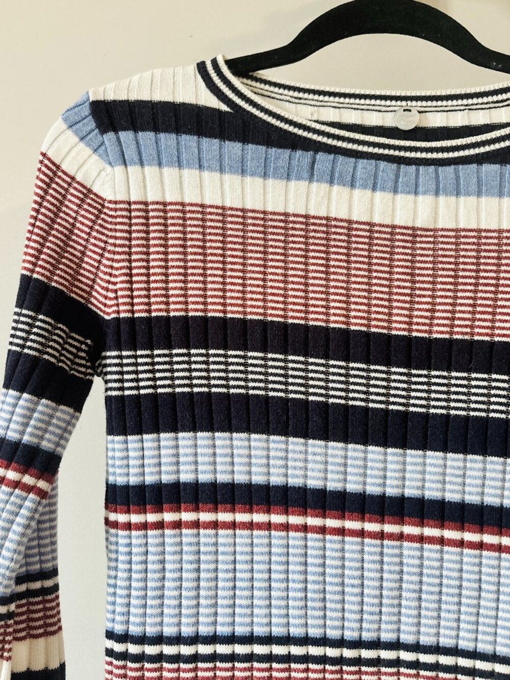 Margaret O'Leary • Striped Ribbed Knit Sweater Long Sleeve Crew Neck Women's XS - Picture 2 of 8